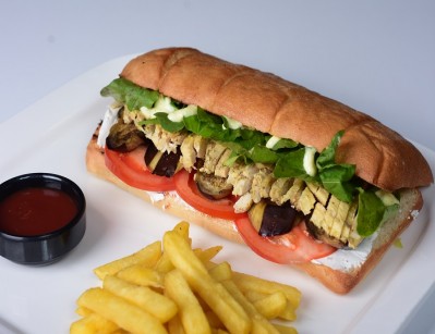 ساندويش دجاج و الباذنجان