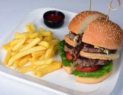 Double beef burger sandwich
