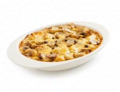 Potatoes with cheese and mushrooms