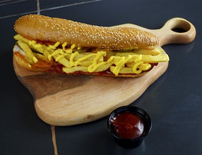 Cheese fries sandwich