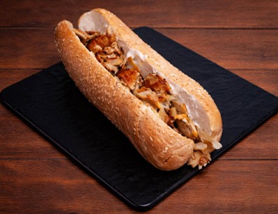 Chicken shawarma sandwich in French bread