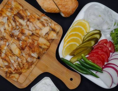 Chicken shawarma sandwich meal