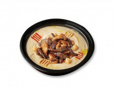 Hummus with meat shawarma