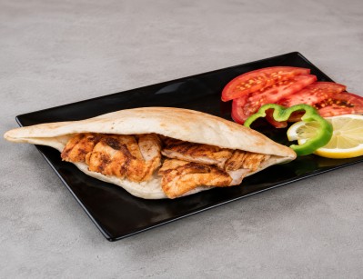 Chicken shawarma in a bun