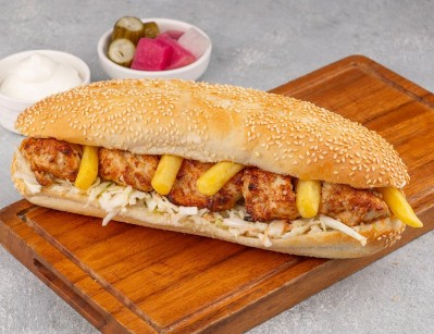 Tawook skewer sandwich